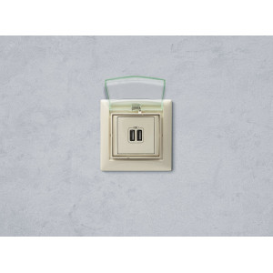 VALENA Розетка двойная USB слоновая кость 774170