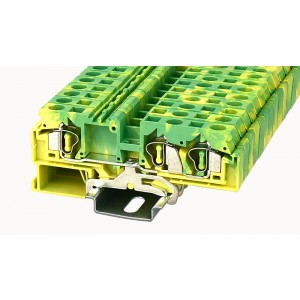 WS6-TW-PE-01P-1C-00Z(H), Заземляющая клемма, 3 точки подключения, тип фиксации провода: пружинный, номинальное сечение: 6 мм кв., ширина: 8 мм, цвет: желто-зеленый, тип монтажа: DIN35