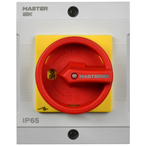 Переключатель кулачковый 10А (сх. 92) в боксе закрытая рукоятка авар. IEK MI-CS22-010-092