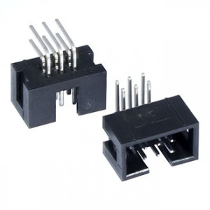 BH-06R  (IDC-06MR), IDC разъем, вилка на плату угловая двухрядная 6pin(2x3)., шаг 2.54мм