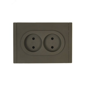 FORTE&PIANO Розетка 2-местная без заземления с защитными шторками безвинтовое крепление 10А FP325 серый IEK FP-R23-10-1-K03