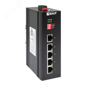 Промышленный неуправляемый коммутатор U-5GT, 5 портов 10/100/1000Base-T(X) RJ45, монтаж на динрейку TSX EKF [TSX-U-5GT]