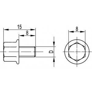 Винт М6х8 для электрического соединения CM030608