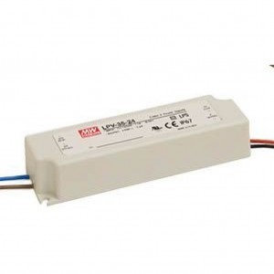 LPV-35-24, AC-DC, 30Вт, IP67, вход 90…264В AC, выход 24В/1,5А,изоляция 3000В AC, в кожухе 148х40х30мм, -30…+75°С
