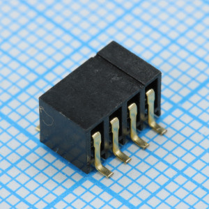 DS1026-14-2X4S8BS, Разъем на плату 2х4 контакта шаг 2,00мм угловой SMT