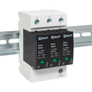 Ограничитель перенапряжения имп. ОПВ-В/3P In 30кА 400В opv-b3