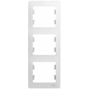 Рамка 3-м Glossa вертикал. бел. SE GSL000107