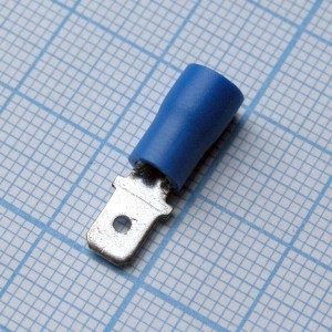 GMDD 2-187(8), наконечник кабельный ножевой (штекер) с изоляцией 0.8х4.75мм, сеч. пров. 1.5-2.5мм2