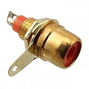7-0234R GOLD / RS-115G, Гнездо RCA Gold на корпус с гайкой