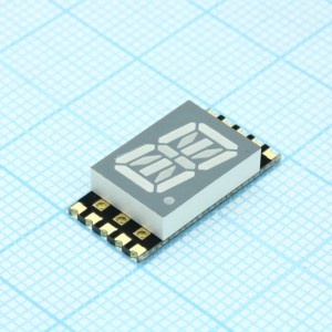 KCPSA04-104, 1 разрядный сегментный индикатор smd 10,16мм/красный/640нм/4.7-16.2мкд/ОА
