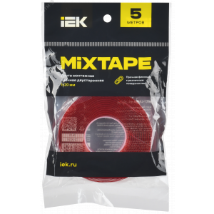 MIXTAPE PRO Лента монтажная прочная двусторонняя 1х20мм 5м IEK MT7-LM30-01-20-05
