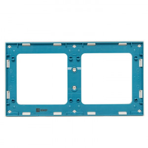 Стокгольм Рамка 2-местная белая с линией цвета синий PROxima EXM-G-305-30