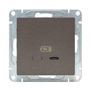 Механизм розетки USB-С, быстрая, мокко Эпика EKF UP1-SOM-USBCF