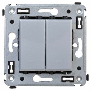 Переключатель двухклавишный в стену, 