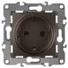 12-2101-13 Розетка 2P+E Schuko, 16A-250В, IP20, 2, бронза (10/100/2500) Б0019320