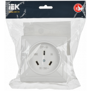 Розетка 1-м СП Рпл11-К 32А IP20 разборная для плиты с заземл. бел. ERP11-032-K01