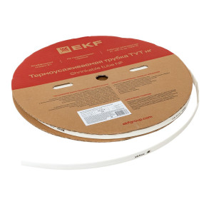 Термоусаживаемая трубка ТУТ нг 10/5 белая рулон PROxima tut-10-w