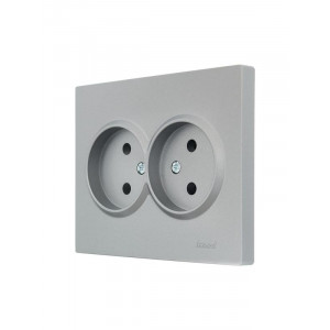 Розетка 2-м СП VESNA без заземл. ПБТ платина 742-3500-128B