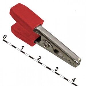 8-0029 RED, Зажим-крокодил 8-0029, красный