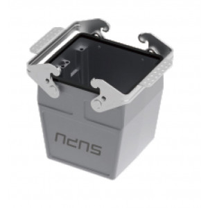 Крышка разъема S32B-CCT-2L.M-M50, Крышка разъема на кабель, типоразмер 32B, с уплотнителем, 1 отверстие с резьбой для кабельных вводов M50x1,5, с верхним расположением, с двумя защелками, материал корпуса: алюминиевый сплав