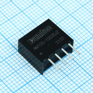AM1SS-1203SJZ, DC/DC, 1Вт, вход 10.8…13.2В, выход 3.3В/0.03…0.303А, изоляция 1500В DC, КПД 80%, максимальная емкостная нагрузка не более 2400мкФ, SIP4, 11.6x6x10.1мм, -40…105°C, пластик