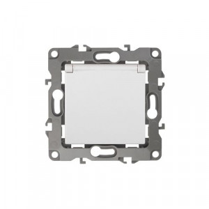 Розетка 1-м СП 2 12-2103-01 16А IP20 16AX 250В 2P+E Schuko защ. шторки с крышкой механизм бел. Б0014693