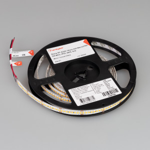 Лента RT-A240-10mm 24V Warm2700 (22 W/m, IP20, 2835, 5m) 038746, Светодиодная лента RT-A240, открытая. Светодиоды 2835, 240 шт/м (1200 шт на 5 м), белая плата, ширина 10 мм, скотч 3M. Цвет ТЕПЛЫЙ 2700 K, цветопередача CRI>85, угол 120°. Питание 24 В, мощность 22 Вт/м (110 Вт на 5 м). Размеры 5000x10x1.6 мм. Мин.отрезок