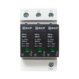 Ограничитель перенапряжения имп. ОПВ-В/3P In 30кА 400В opv-b3