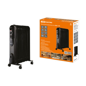 Масляный обогреватель МО-11К, чёрный, 2500 Вт, 11 сек, рег. мощ. (1000/1500/2500 Вт), термостат, SQ2501-0906