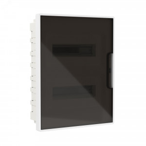 Щиток 24 мод встраиваемый FRAME ЩРв-П-24, белый, с тонированной дверцей, с 4 шинами PEN (2шт на 8 отв. и 2шт на 6 отв.) F24B1WD DKC F24B1WD