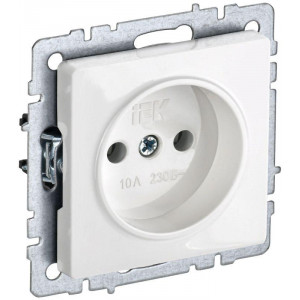 Розетка BRITE РС10-1-0-БрБ 10А без заземл. без защ. шторок бел. BR-R10-10-K01