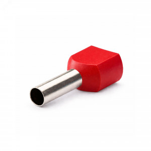Наконечник-гильза двойная с изолир.фланцем 1 кв.мм красный (НШВИ2) IFD2-1.0-8RD