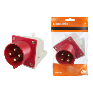 Вилка 524 стационарная 3Р+РЕ 32А 380В IP44 SQ0605-0015