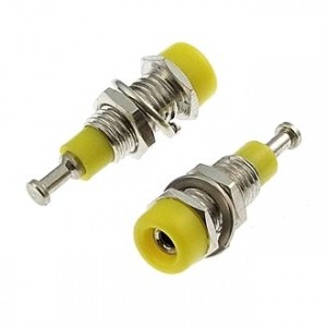 Z008 2MM PANEL JACK YELLOW, Гнездо Z008 2 мм на панель jack желтый, на панель под пайку