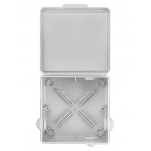 Распаячная коробка ОП 100х100х55мм, крышка, IP54, 8вх. инд. штрихкод SQ1401-0513