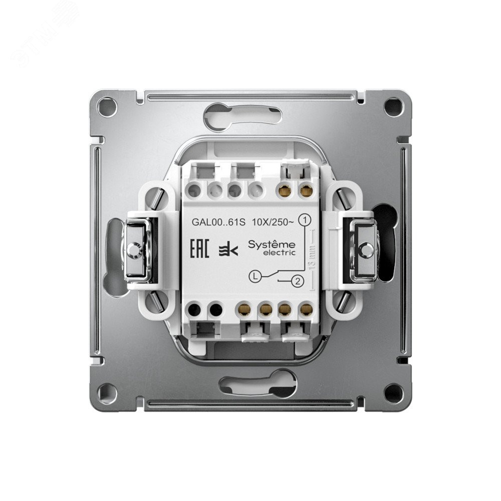 Изображение товара ARTGALLERY 1-клавишный переключатель 10А ЛОТОС GAL001361S быстроразъемные клеммы