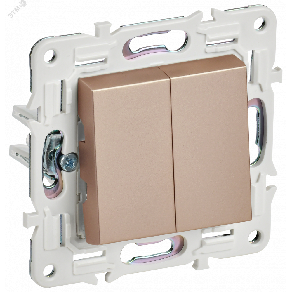 Изображение товара SKANDY Выключатель 2-клавишный 10А SK-V04Sa песочный IEK SK-V20-0-10-K98