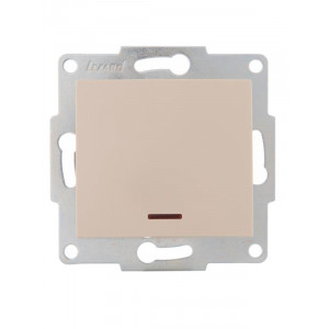 Выключатель 1-кл. 1п СП Karina 10А IP20 с подсветкой механизм крем. 707-0388-111
