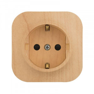 Розетка 1-м ОП Quteo 16А IP20 250В 2P+E с заземл. защ. шторки дерево Leg 782280