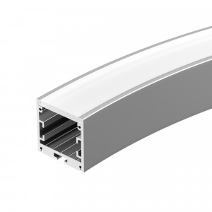 Профиль SL-ARC-3535-D800-A90 SILVER (630мм, дуга 1 из 4) 027637, Алюминиевый профиль для составления круга диаметром 800мм, для радиусной светодиодной линейки, с выводом свечения вниз, длина ? от круга 800мм. внутренний диаметр круга 765 мм, внешний диаметр 835мм. Цвет - серый (RAL9006 порошковая окраска).