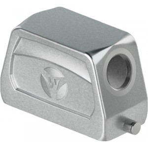 Крышка разъема 71.450.2437.1, Крышка разъема на кабель, типоразмер 24B, защита от коррозии, без уплотнителя, 1 отверстие с резьбой для кабельных вводов M20x1,5, с боковым расположением, без защелки (упоры под одну защелку), материал корпуса: алюминиевый сплав