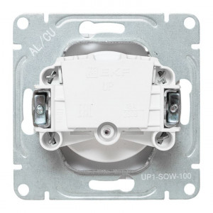 Механизм розетки, 16А, без заземления, без шторок, белый Эпика EKF UP1-SOW-100