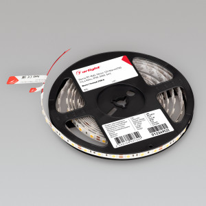 Лента RT-B60-10mm 12V Warm2700 (14.4 W/m, IP20, 5060, 5m) 012349(2), Светодиодная лента RT-B60, открытая. Светодиоды 5060, 60 шт/м (300 шт на 5 м), белая плата, ширина 10 мм, скотч 3M. Цвет ТЁПЛЫЙ 2700 K, цветопередача CRI>85, угол 120°. Питание 12V, мощность 14.4 Вт/м (72 Вт на 5 м). Размеры 5000x10x2.2 мм. Мин. отрезок 5