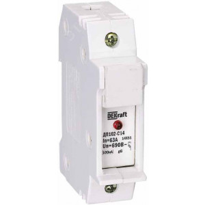 Держатель предохранительного типа C14 ДП102-С14-1P со светодиодной индикацией DEKraft 21386DEK