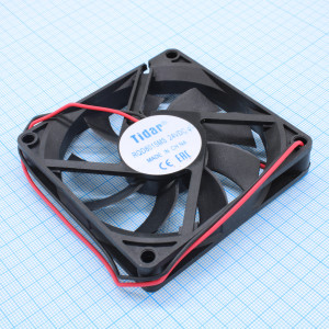 RQD 8015MS 24VDC, Вентилятор 24В 80x80х15мм, 2440 об/мин., 37.8м3/час, 26дБ, подшипник скольжения, тип вывода - провод