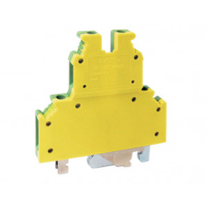 Заземляющая клемма UKJ-4/2X2NJDE, Заземляющая этажная клемма, 2 этажа, тип фиксации провода: винтовой, номинальное сечение: 4 мм кв., ширина: 6,2 мм, цвет: желто-зеленый, тип монтажа: DIN35 стандарт GB/T14048.1