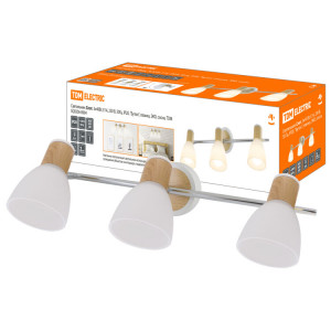 Светильник Спот, 3х40Вт, Е14, 230 В, 50 Гц, IP20, "Бутон", планка, ЭКО, сосна, SQ0356-0004