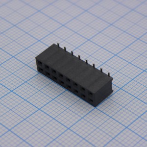 DS1023-11-2X8B8XBS, Гнездо на плату SMD 2x8 конт., шаг 2.54мм, высота 7.4мм, позолоч.