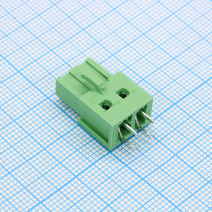 2EGTB-5.08-02P-14-00, клеммный блок вертикальный 2 контакта шаг 5.08мм на плату