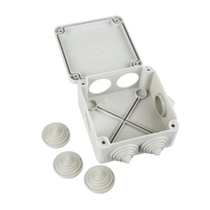 Коробка расп. КМ для о/п 100х100х45мм IP44 6 вв. (7035) UKO11-100-100-045-K41-44